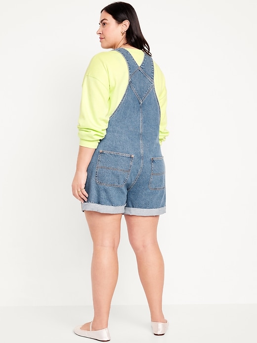 Image number 8 showing, Slouchy Jean Cut-Off Shortalls -- 3.5-inch inseam