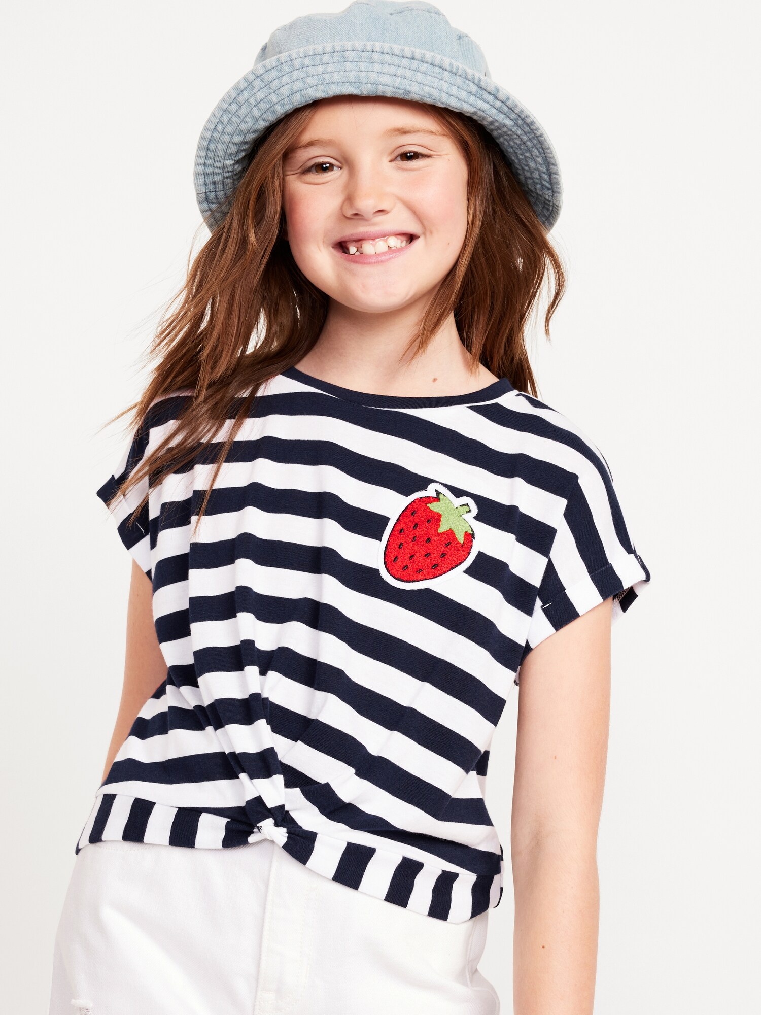 Printed Short Sleeve Twist Front T Shirt For Girls Old Navy