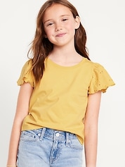 Las mejores ofertas en Manga corta Amarillo Old Navy Girls Tops, camisas y  camisetas para Niñas