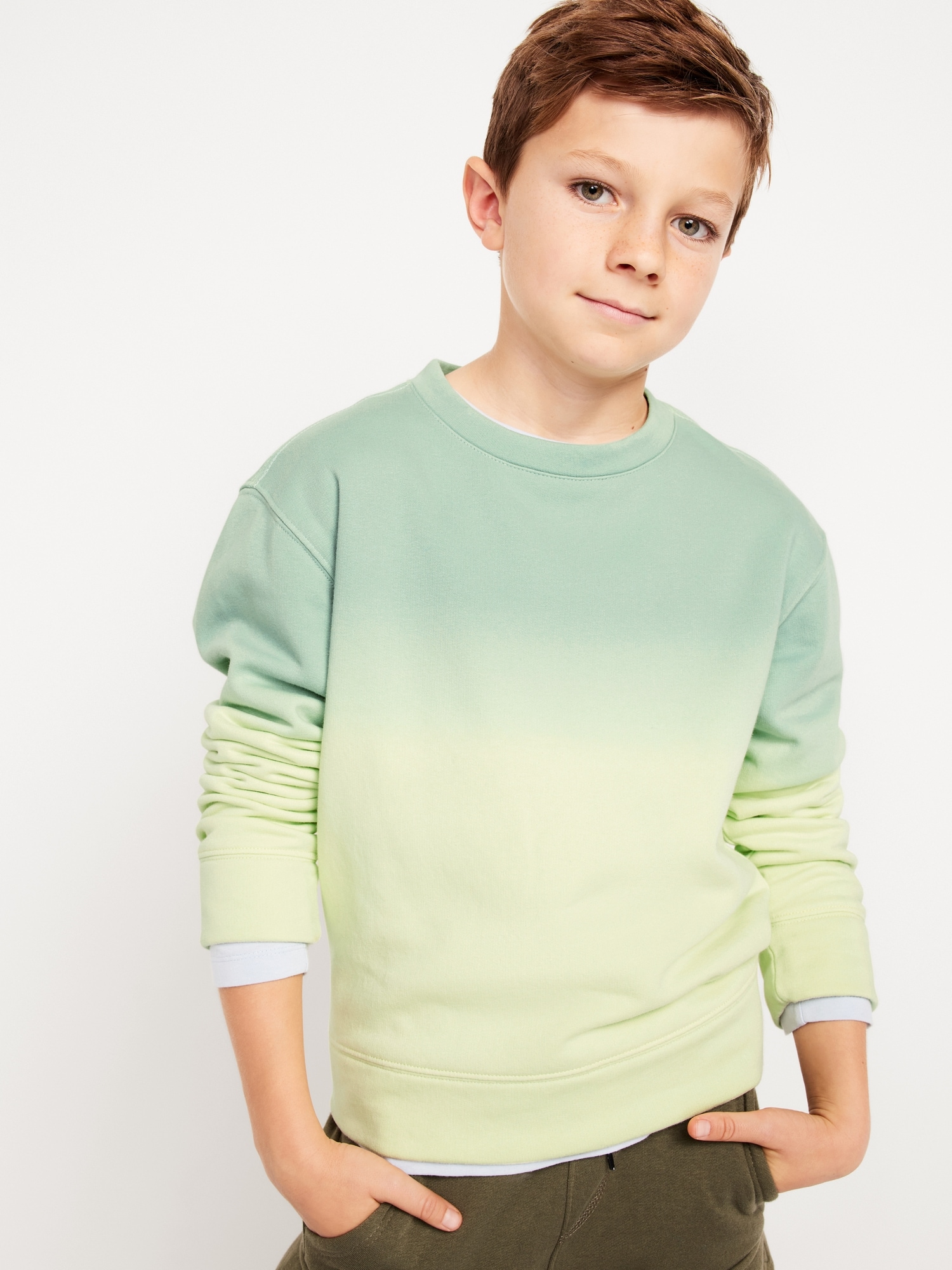 Dip-Dye Crew-Neck Sweatshirt for Boys