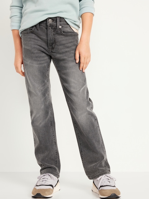 Straight-Leg Built-In Flex Jeans for Boys - Original Gray