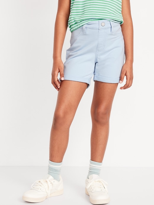 View large product image 1 of 4. French Terry Rolled-Cuff Midi Shorts for Girls