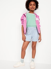 View large product image 3 of 4. French Terry Rolled-Cuff Midi Shorts for Girls