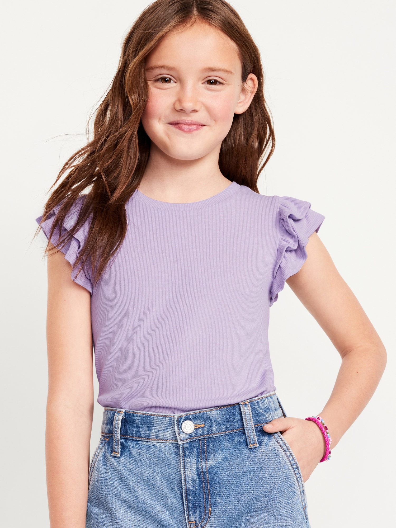 Double-Ruffle Short-Sleeve Top for Girls