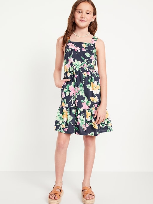 View large product image 1 of 3. Printed Sleeveless Tiered Dress for Girls