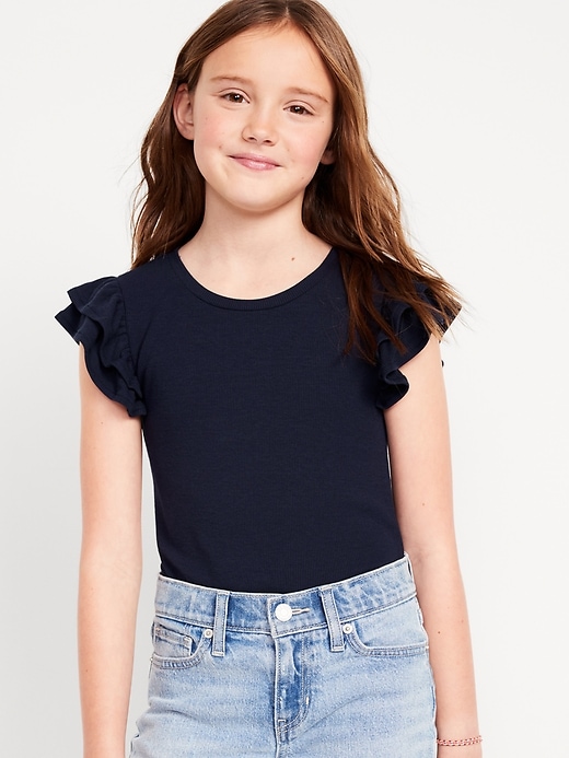 Double-Ruffle Short-Sleeve Top for Girls | Old Navy