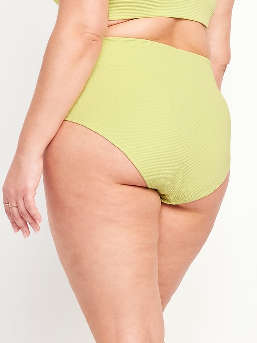 Image number 8 showing, High-Waisted French-Cut Puckered Bikini Swim Bottoms