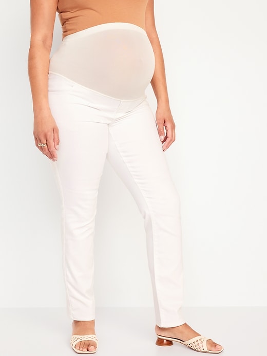 Image number 1 showing, Maternity Full-Panel Wow Straight Jeans