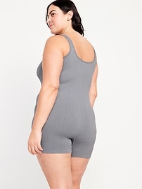 View large product image 8 of 8. Seamless Rib-Knit Bodysuit -- 6-inch inseam