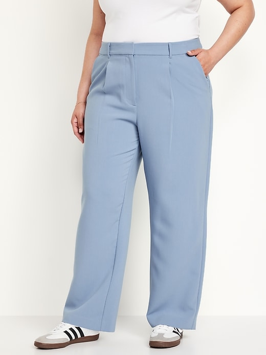 River Island Petite blazer and pleated wide leg trouser in light