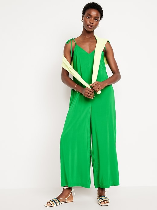 Image number 1 showing, Sleeveless Wide-Leg Jumpsuit