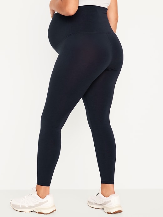 Image number 2 showing, Maternity Rollover-Waist PowerChill 7/8-Length Leggings