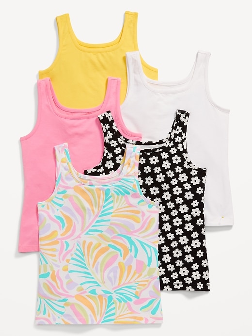 View large product image 1 of 2. Square-Neck Tank Top 5-Pack for Girls