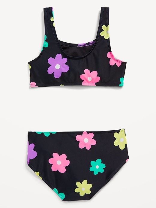 View large product image 2 of 2. Printed Tie-Front Bikini Swim Set for Girls