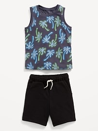 View large product image 3 of 3. Printed Tank Top and Shorts Set for Toddler Boys