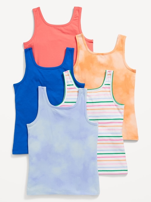 View large product image 2 of 2. Square-Neck Tank Top 5-Pack for Girls