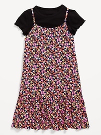 View large product image 3 of 4. Sleeveless Ruffled-Hem Dress and T-Shirt Set for Girls
