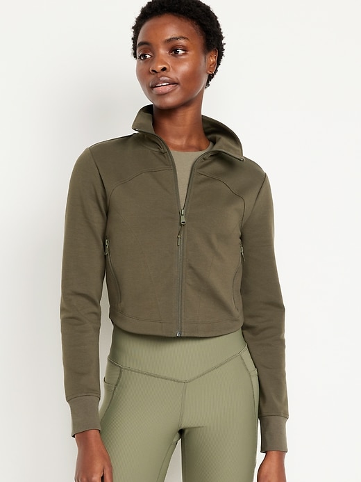 Image number 1 showing, Dynamic Fleece Crop Zip Jacket