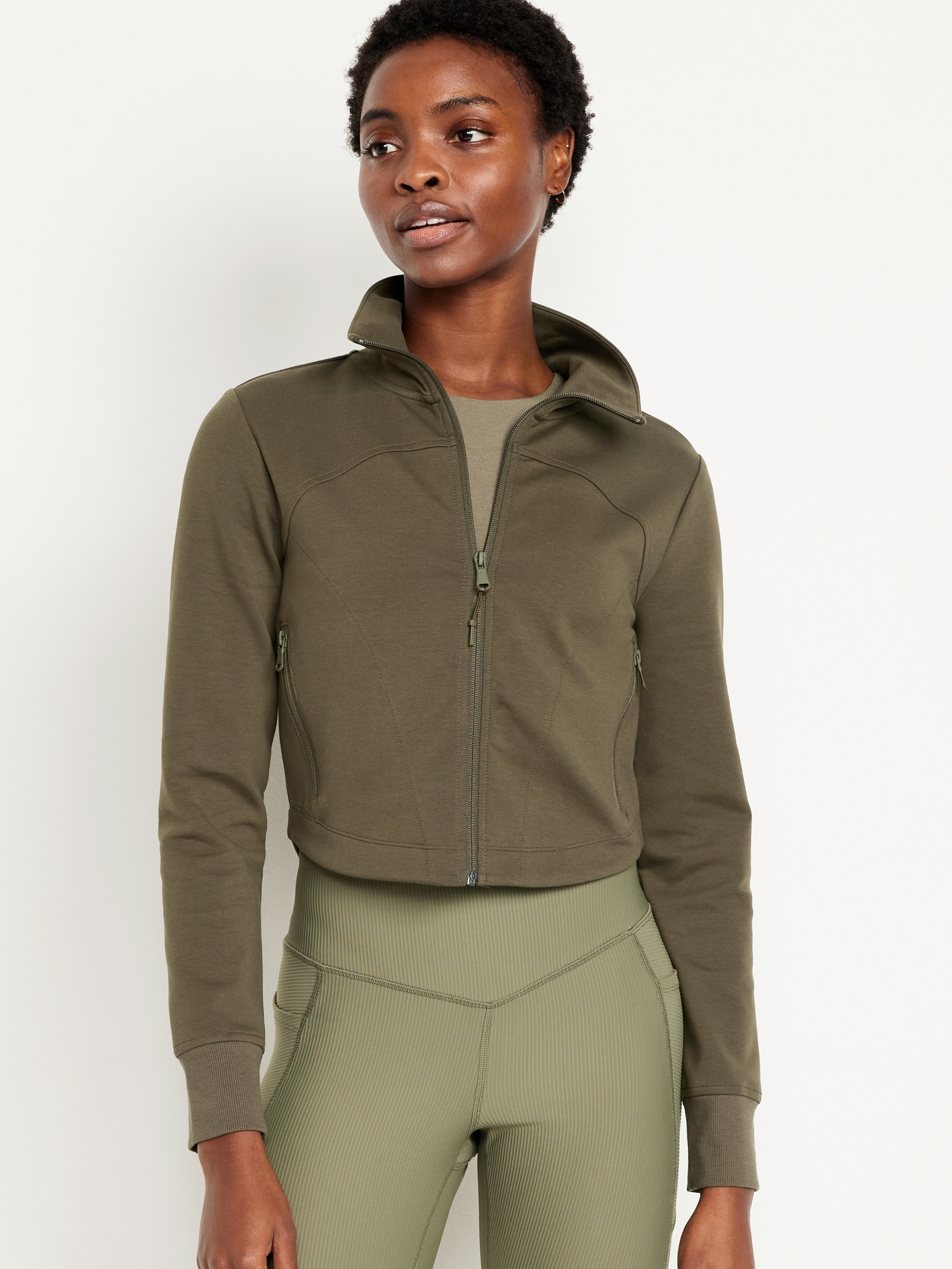 Dynamic Fleece Crop Zip Jacket Hot Deal