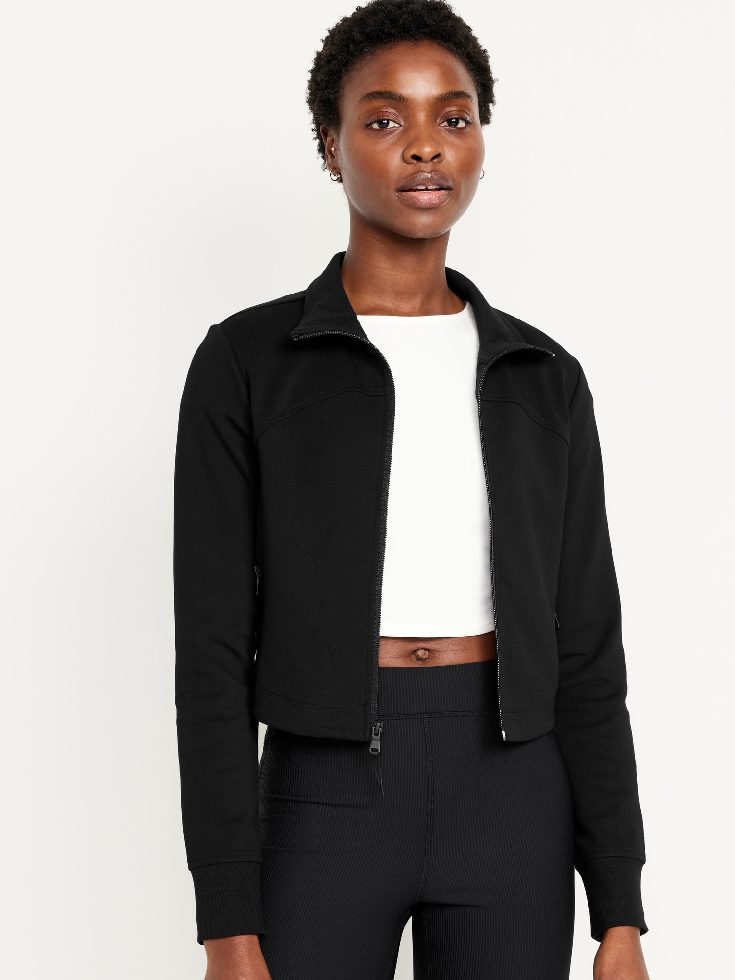 Dynamic Fleece Cropped Zip Jacket Hot Deal
