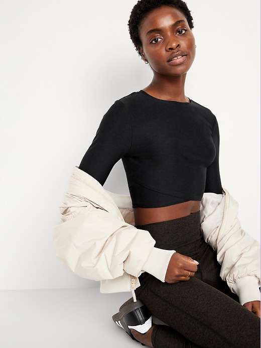 Image number 3 showing, Cloud+ Ultra-Crop Wrap-Front Top