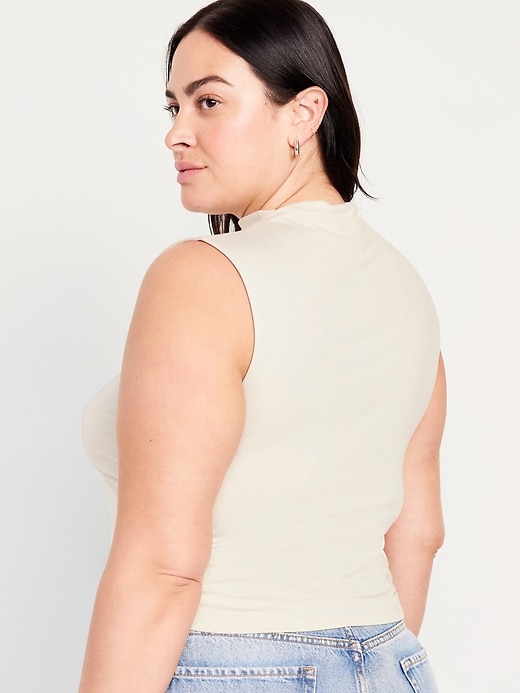 Image number 8 showing, Mock-Neck Ruched Tank Top