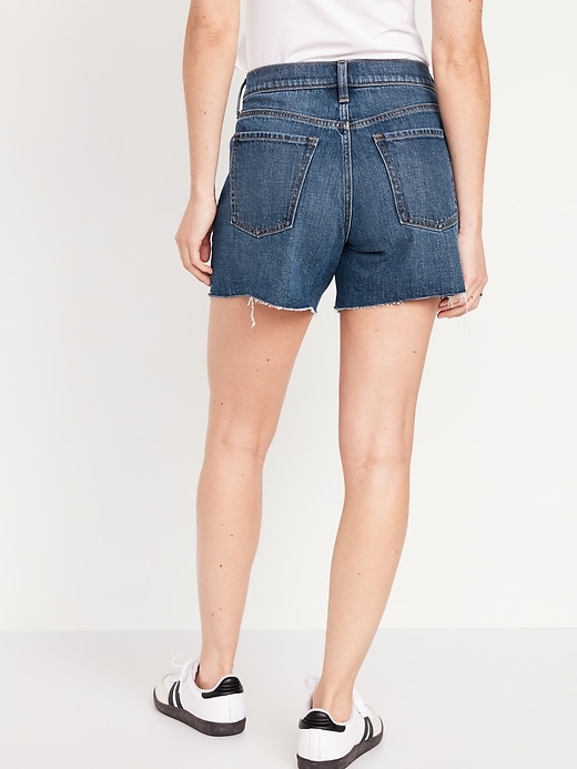 Image number 2 showing, Mid-Rise Boyfriend Cut-Off Jean Shorts -- 5-inch inseam