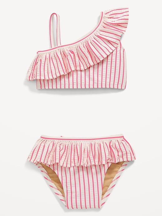 View large product image 1 of 2. One-Shoulder Printed Ruffle-Trim Swim Set for Baby