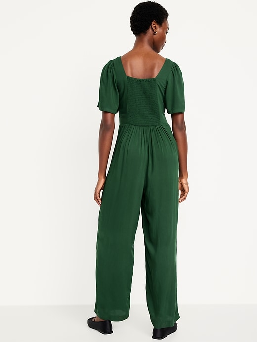 Image number 8 showing, Waist-Defined Puff-Sleeve Jumpsuit