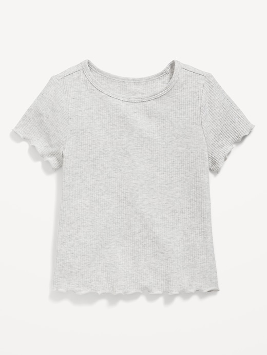 View large product image 1 of 1. Short-Sleeve Lettuce-Edge T-Shirt for Toddler Girls