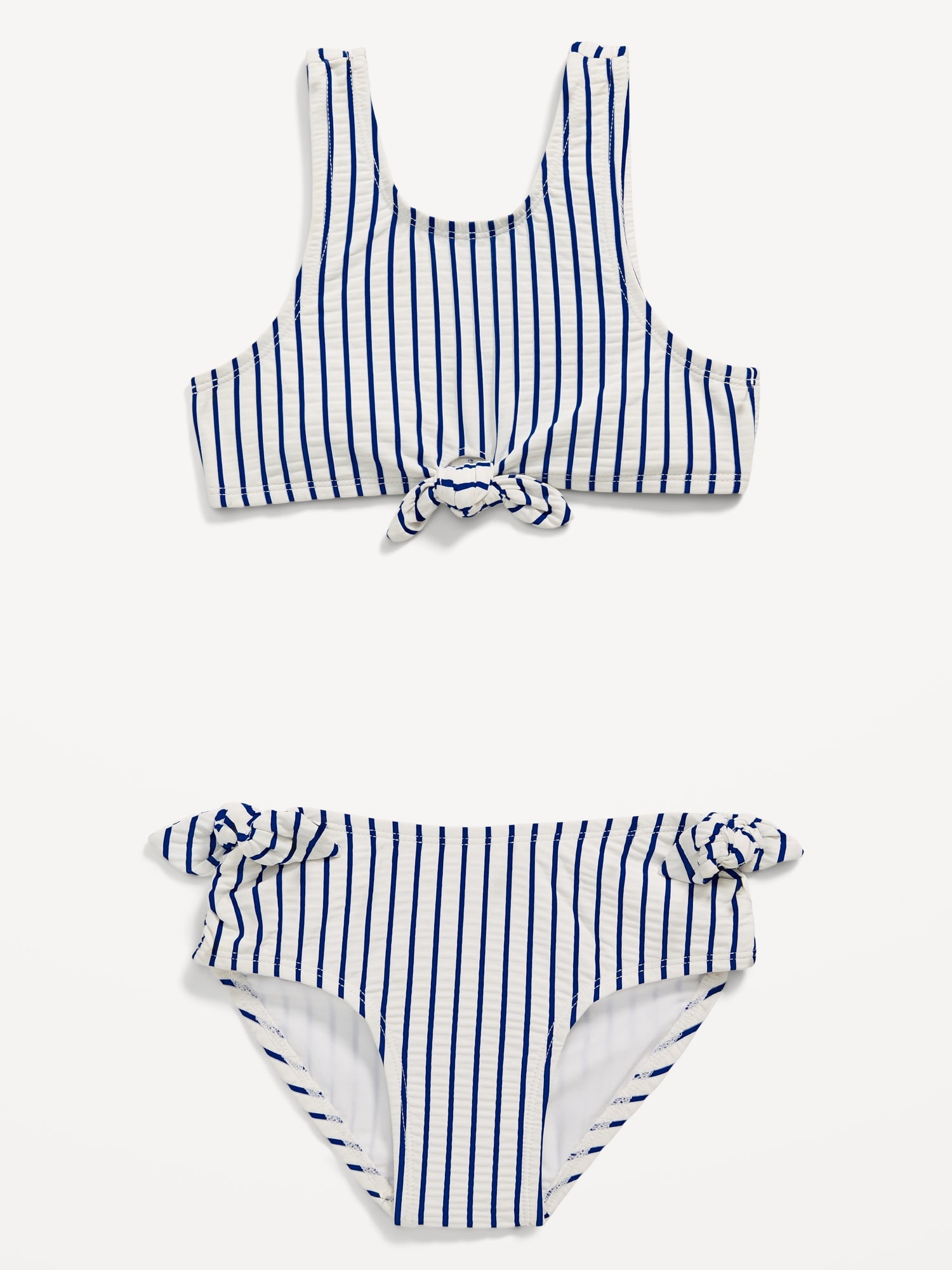 Striped Tie-Front Bikini Swim Set for Toddler Girls