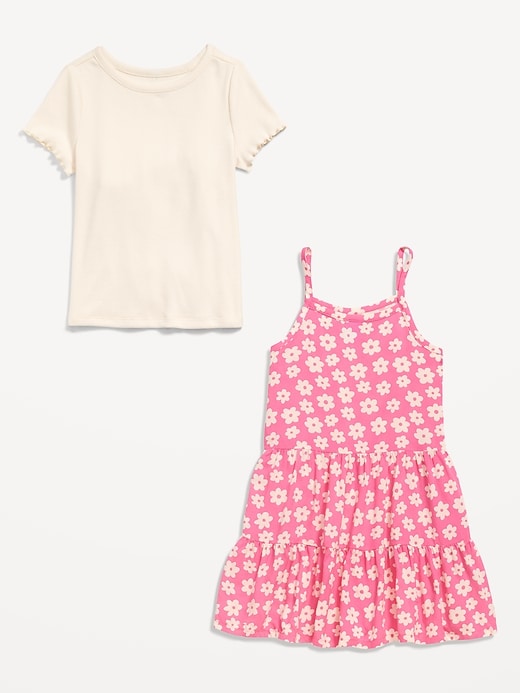 View large product image 2 of 2. Tiered Cami Dress and T-Shirt Set for Toddler Girls