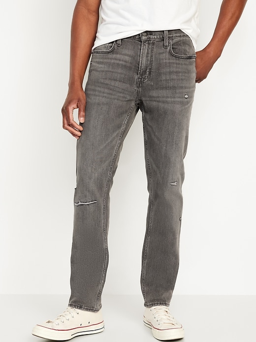 Image number 1 showing, Slim Built-In Flex Ripped Gray Jeans