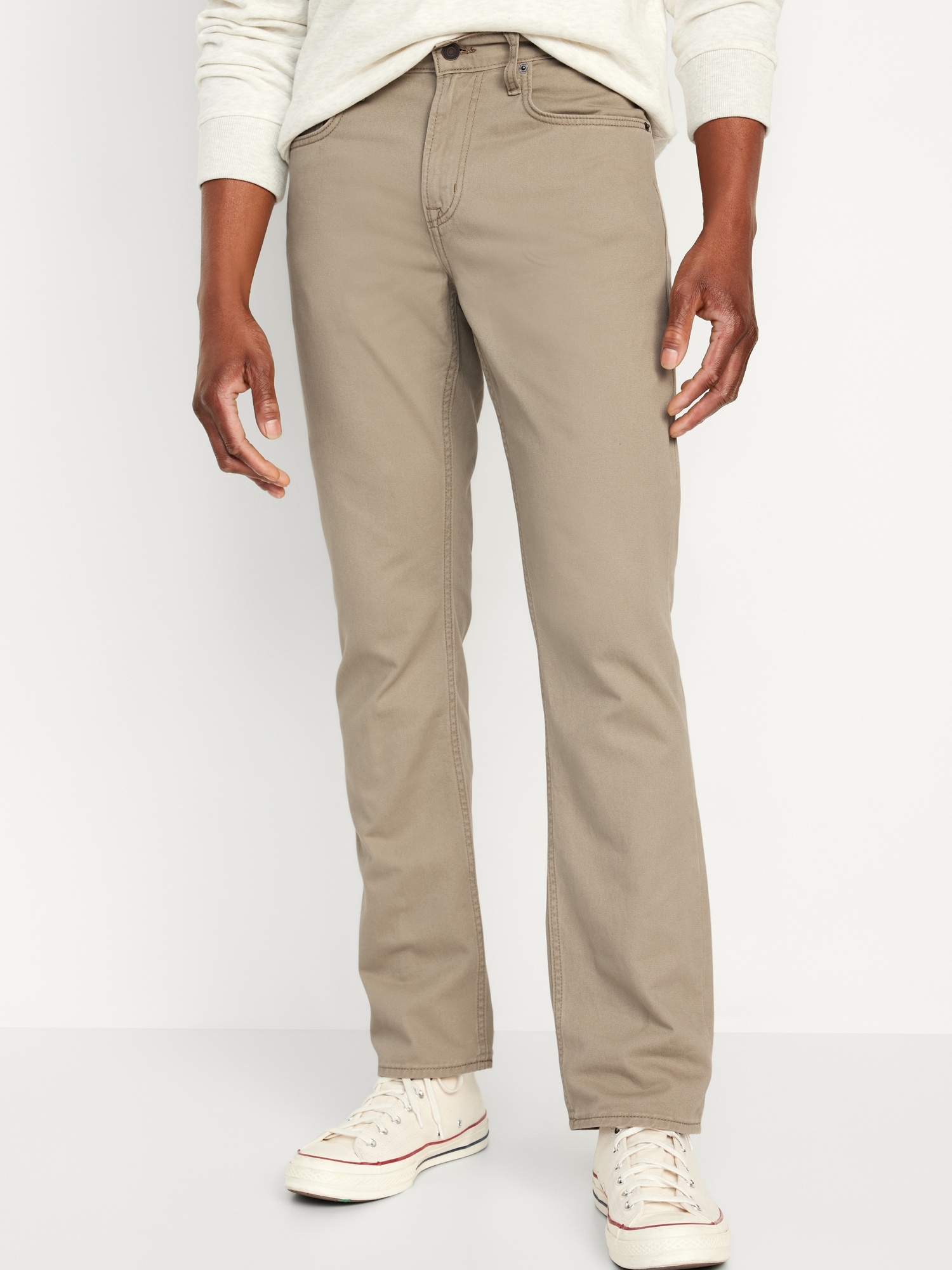 MANCREW Men's Solid Khaki Trousers