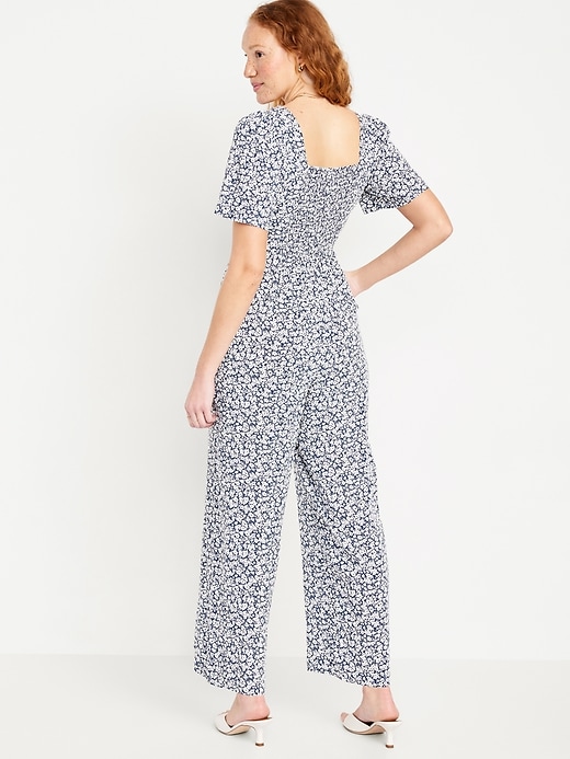 Image number 2 showing, Waist-Defined Puff-Sleeve Jumpsuit