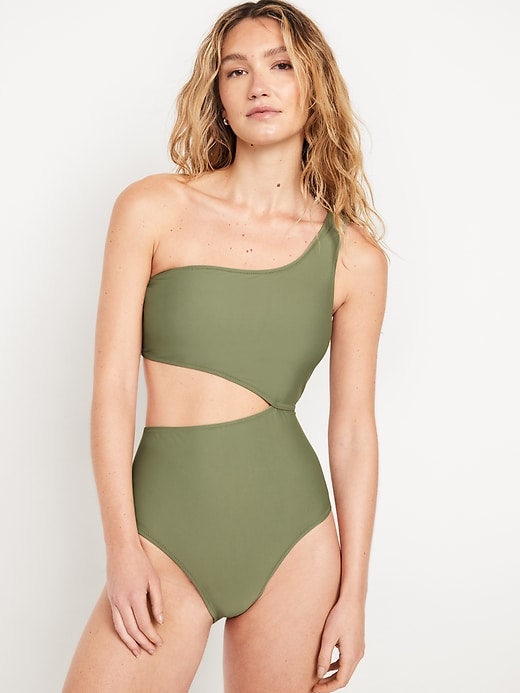 Image number 1 showing, Side Cutout One-Piece Swimsuit