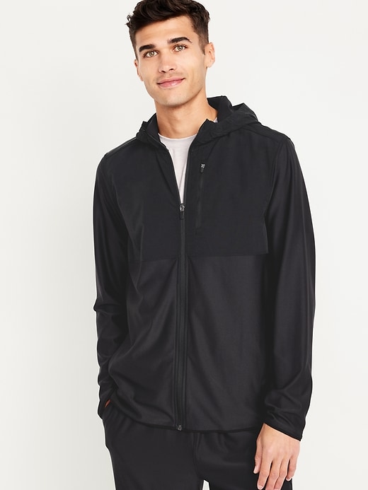 KnitTech Mixed Material Full-Zip Hoodie | Old Navy