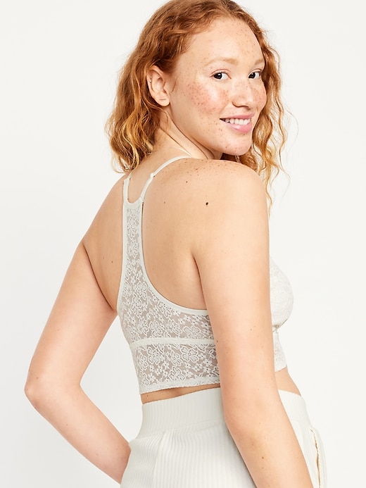 View large product image 2 of 8. Lace Longline Racerback Bralette