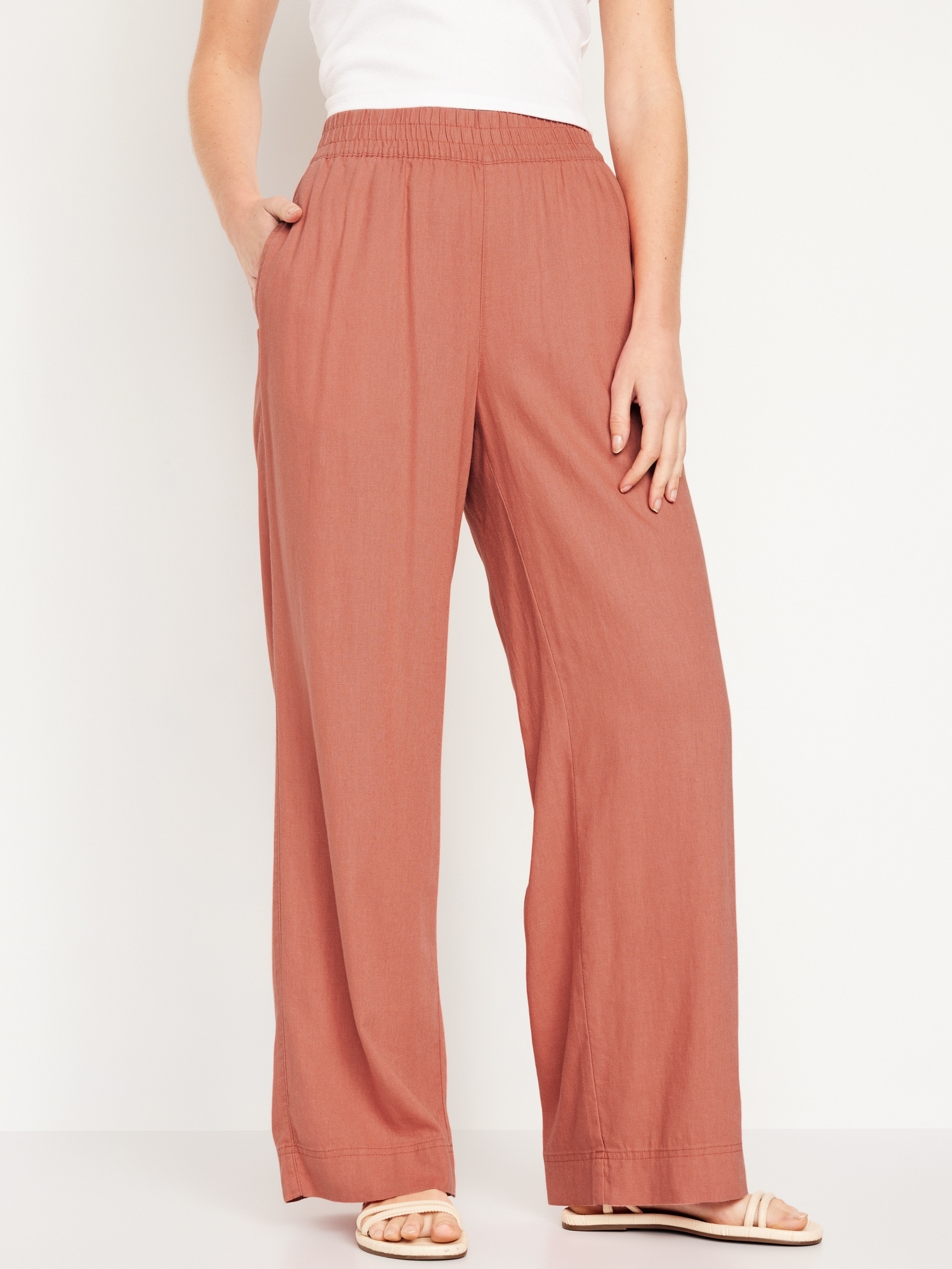 OriGoods Linen Pants for Women Loose Cool Thin Transparent 2023 Summer  Pants Original Design Meditation Zen Linen Trousers B038