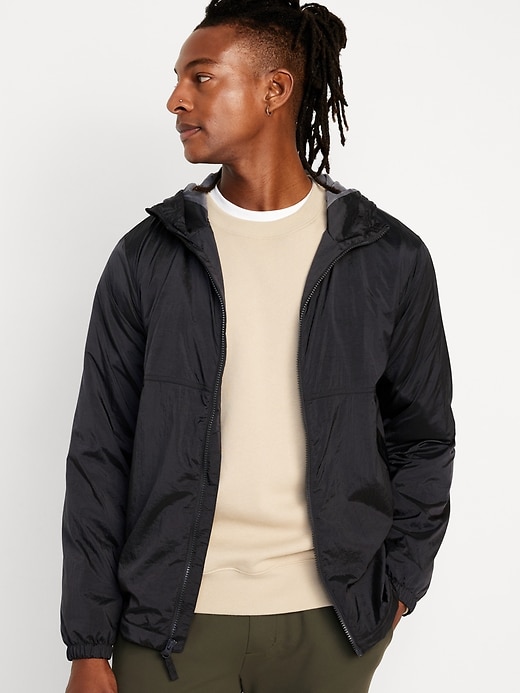 Image number 1 showing, Wind-Resistant Hooded Zip Jacket