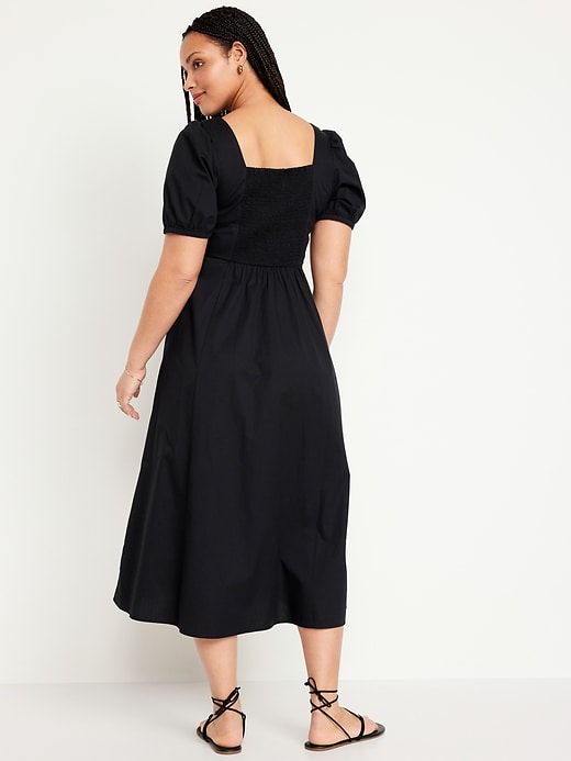 Image number 5 showing, Puff-Sleeve Midi Swing Dress