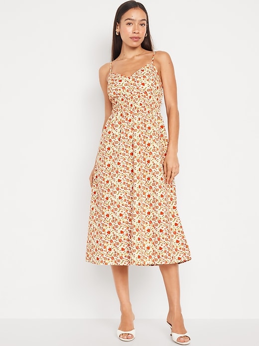 Waist-Defined Cami Midi Dress