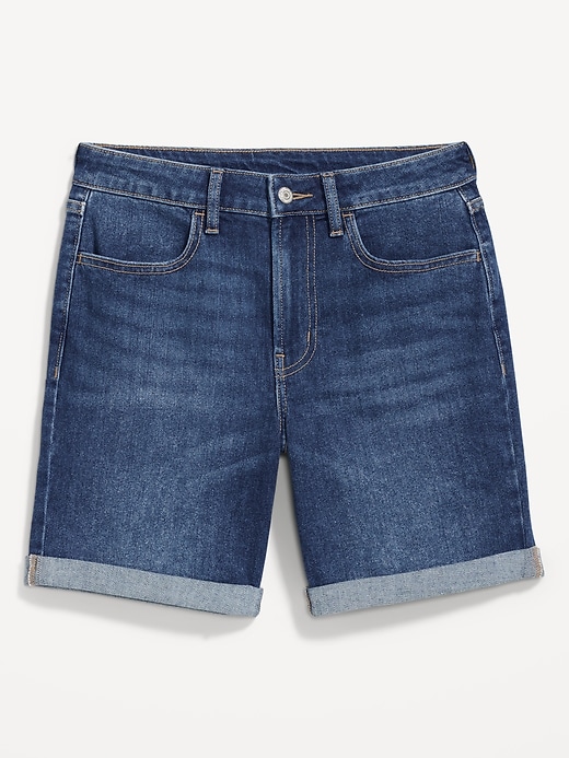 Image number 4 showing, High-Waisted Wow Jean Shorts -- 7-inch inseam