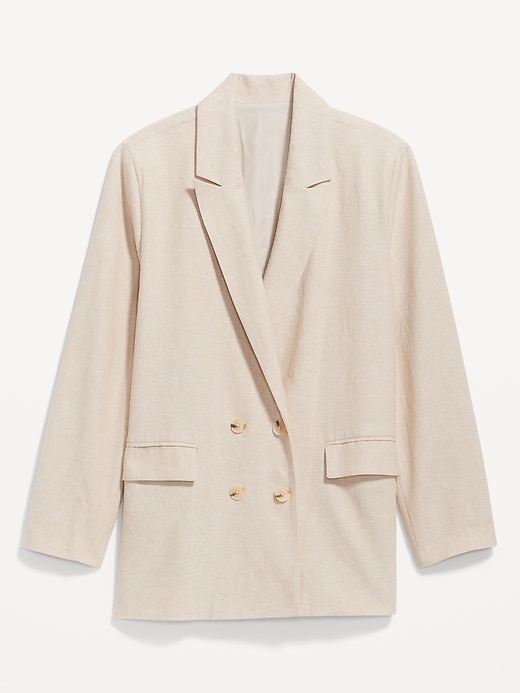 Image number 5 showing, Double-Breasted Linen-Blend Blazer