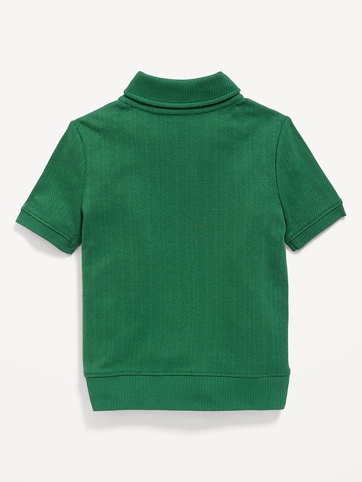 View large product image 2 of 2. Snap-Button Pointelle-Knit Polo Shirt for Toddler Boys