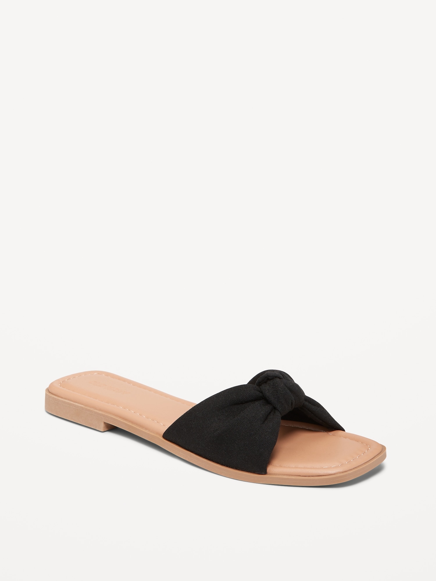 Knot-Front Slide Sandals