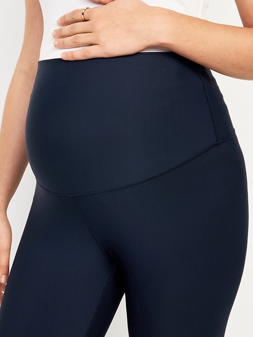 Image number 5 showing, Maternity Full-Panel PowerSoft Crop Leggings