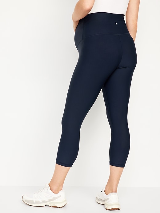 Image number 2 showing, Maternity Full-Panel PowerSoft Crop Leggings