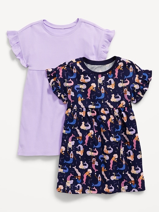 View large product image 1 of 1. Flutter-Sleeve Dress 2-Pack for Toddler Girls