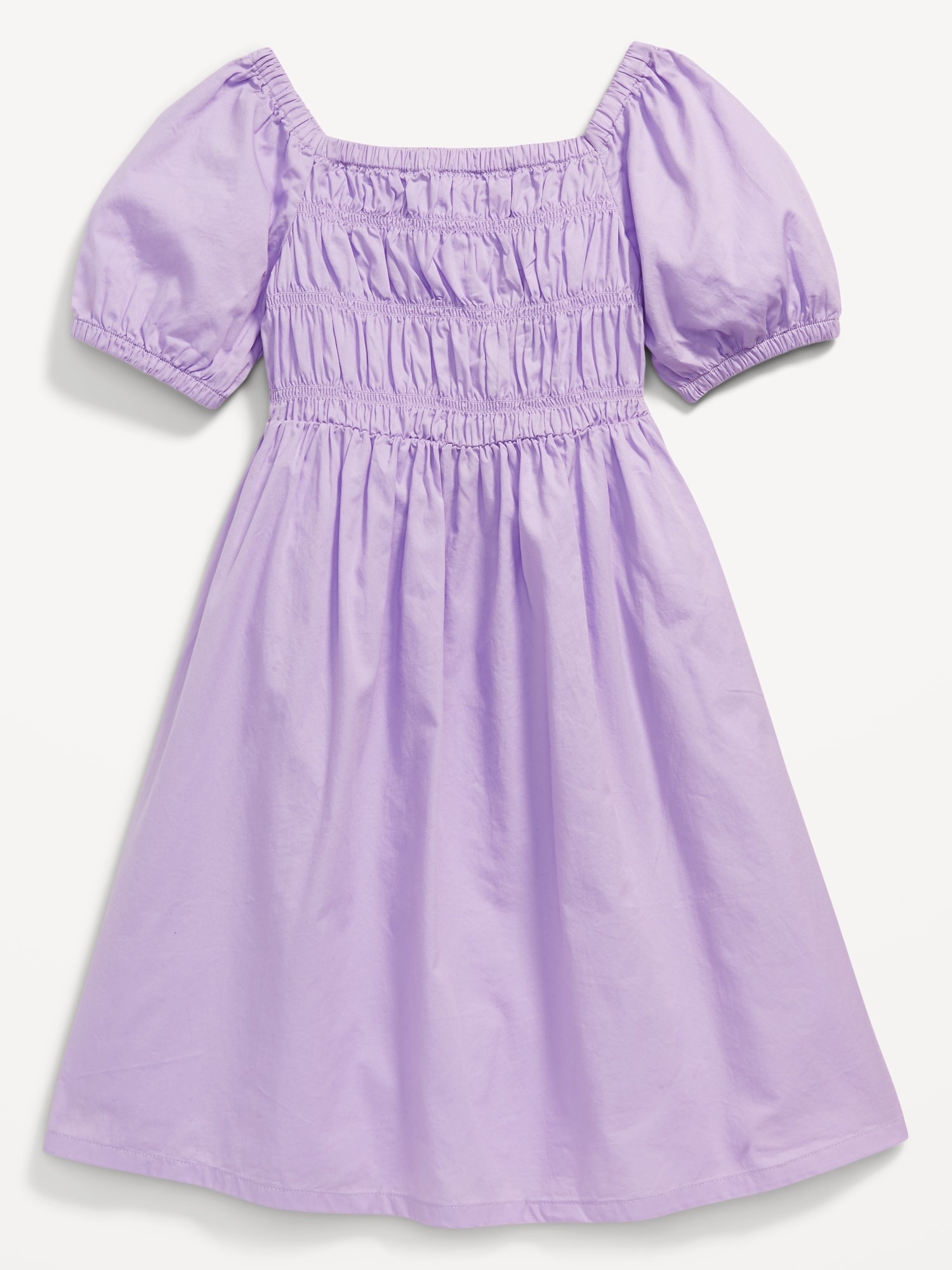 Printed Puff-Sleeve Smocked Dress for Girls